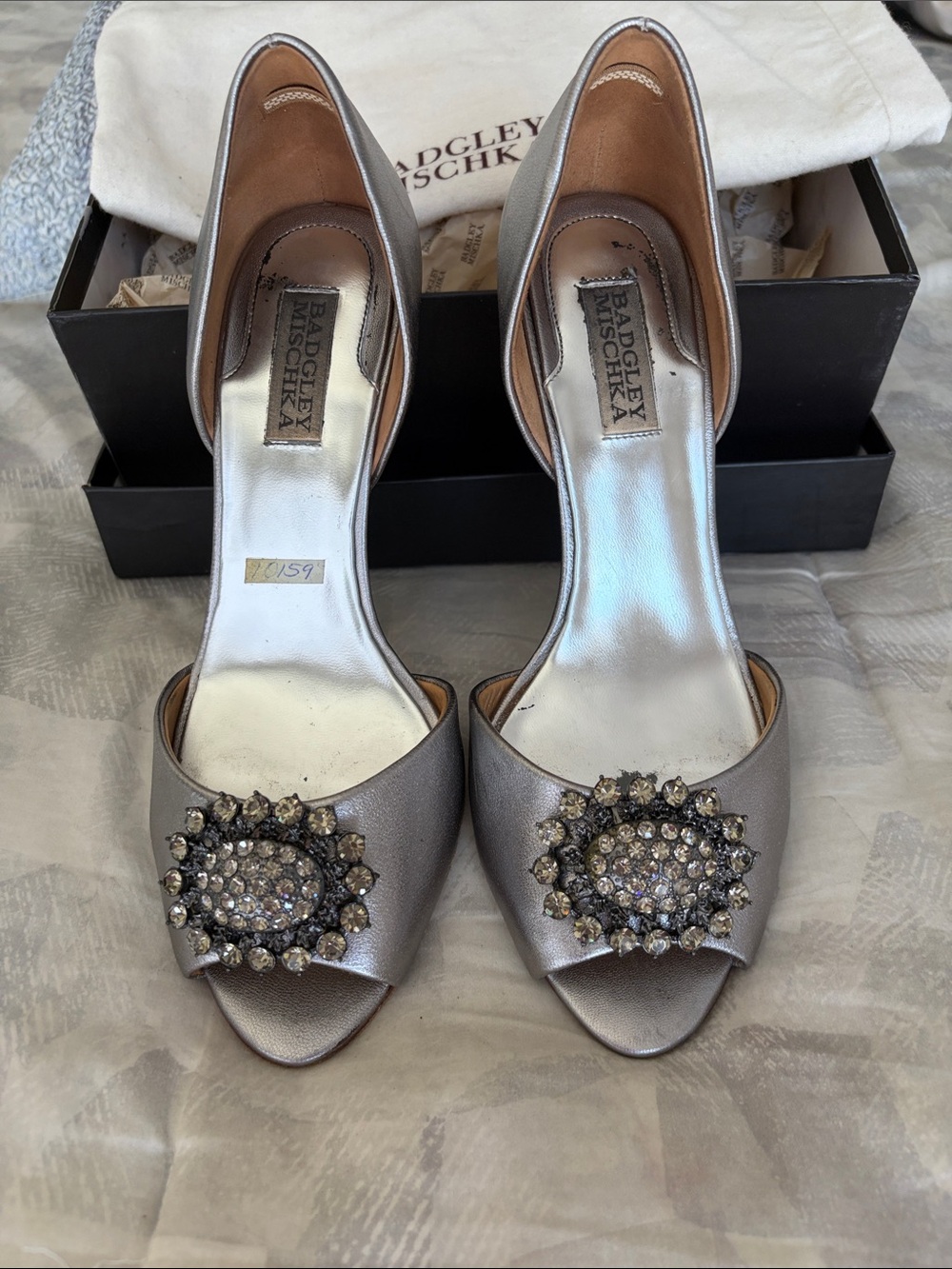 Badgley Mischka Lacie D’Orsay Crystal-Embellished Heels